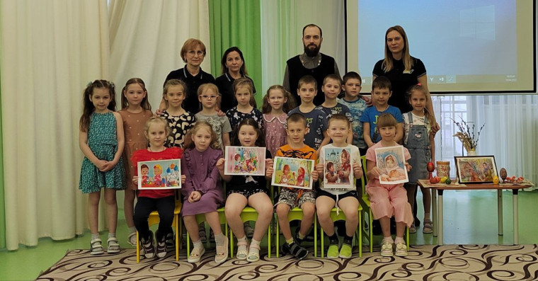 Встреча дошколят с настоятелем Храма Семистрельной иконы Божией Матери.